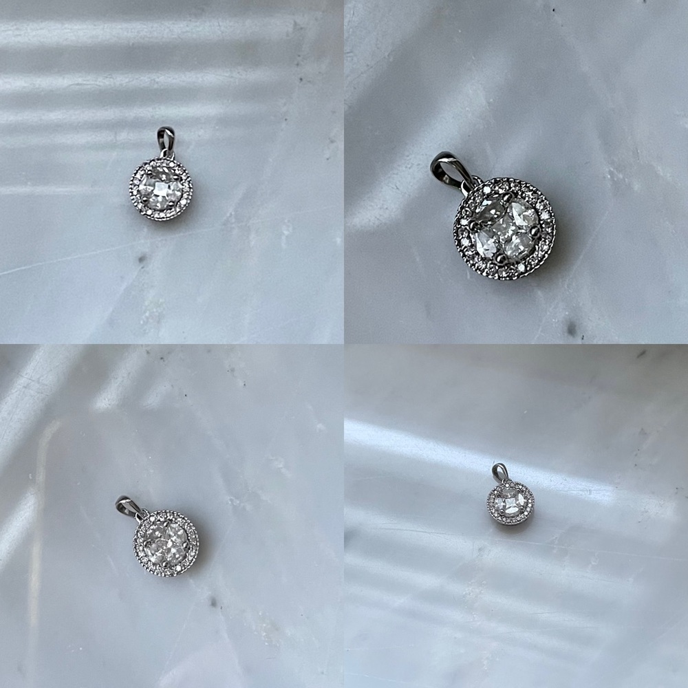 Invisible set diamond cluster pendant 0.50 diamond